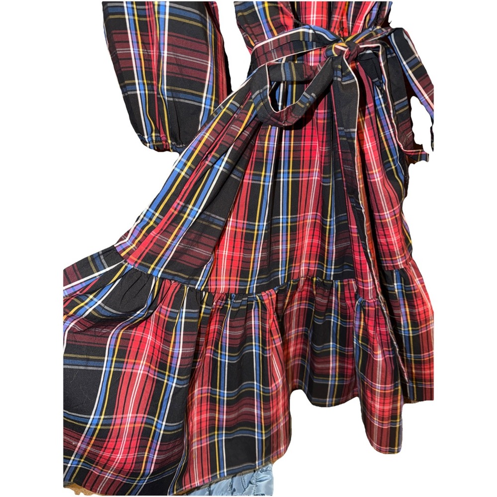 Draper James RSVP Tiered Red And Black Christmas Dress With Bow - Picture 6 of 8